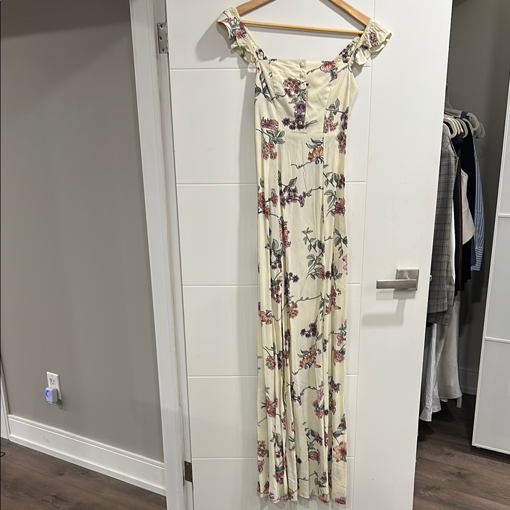 Flynn Skye Floral Maxi Dress - Cream and Purple